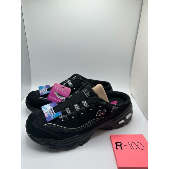 Skechers Sport Women's D'Lites Slip-On Mule Sneaker 8 BLACK - Picture 3 of 7